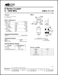 datasheet for EMDC-17-1-75 by M/A-COM - manufacturer of RF