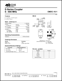 datasheet for EMDC-16-1TR by M/A-COM - manufacturer of RF