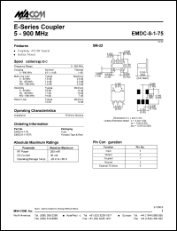 datasheet for EMDC-8-1-75TR by M/A-COM - manufacturer of RF