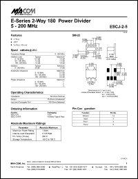 datasheet for ESCJ-2-5 by M/A-COM - manufacturer of RF