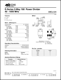 datasheet for ESCJ-2-6 by M/A-COM - manufacturer of RF