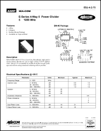 datasheet for ESJ-4-2-75 by M/A-COM - manufacturer of RF