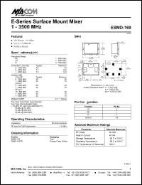 datasheet for ESMD-169TR by M/A-COM - manufacturer of RF
