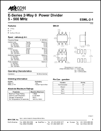 datasheet for ESML-2-1 by M/A-COM - manufacturer of RF
