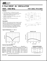 datasheet for FR11-0003 by M/A-COM - manufacturer of RF