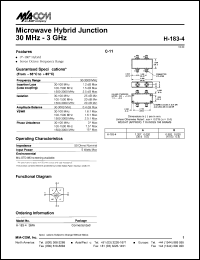 datasheet for H-183-4SMA by M/A-COM - manufacturer of RF