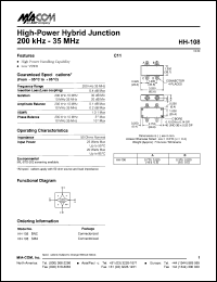 datasheet for HH-108BNC by M/A-COM - manufacturer of RF