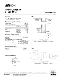 datasheet for HHS-109 by M/A-COM - manufacturer of RF