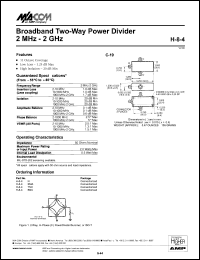 datasheet for H-8-4BNC by M/A-COM - manufacturer of RF