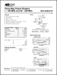 datasheet for M3V-50 by M/A-COM - manufacturer of RF