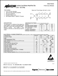 datasheet for MA01503D by M/A-COM - manufacturer of RF