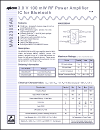 datasheet for MA02305AK-SMB by M/A-COM - manufacturer of RF