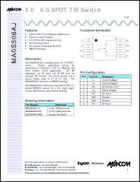 datasheet for MA0S506AJ-SMB by M/A-COM - manufacturer of RF