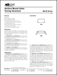 datasheet for MA46505 by M/A-COM - manufacturer of RF