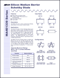 datasheet for MA4E1339A-287T by M/A-COM - manufacturer of RF