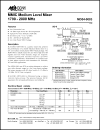 datasheet for MD54-0003 by M/A-COM - manufacturer of RF