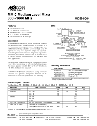 datasheet for MD54-0004TR by M/A-COM - manufacturer of RF