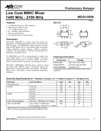 datasheet for MD54-0006SMB by M/A-COM - manufacturer of RF