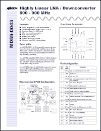 datasheet for MD59-0043TR by M/A-COM - manufacturer of RF