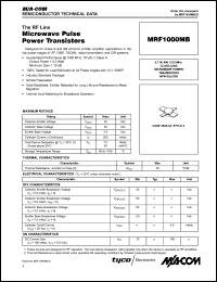 datasheet for MRF1000MB by M/A-COM - manufacturer of RF