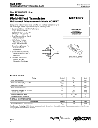 datasheet for MRF136Y by M/A-COM - manufacturer of RF