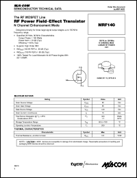datasheet for MRF140 by M/A-COM - manufacturer of RF