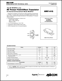 datasheet for MRF141G by M/A-COM - manufacturer of RF