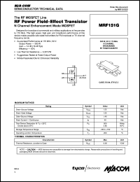 datasheet for MRF151G by M/A-COM - manufacturer of RF