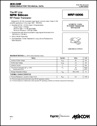datasheet for MRF16006 by M/A-COM - manufacturer of RF