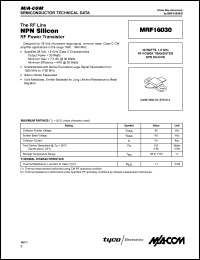 datasheet for MRF16030 by M/A-COM - manufacturer of RF