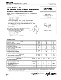 datasheet for MRF171A by M/A-COM - manufacturer of RF