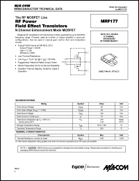 datasheet for MRF177 by M/A-COM - manufacturer of RF
