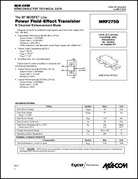 datasheet for MRF275G by M/A-COM - manufacturer of RF