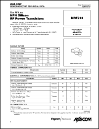 datasheet for MRF314 by M/A-COM - manufacturer of RF