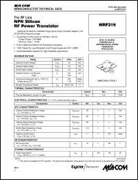 datasheet for MRF316 by M/A-COM - manufacturer of RF