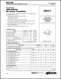 datasheet for MRF317 by M/A-COM - manufacturer of RF