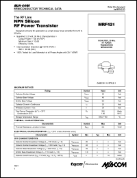 datasheet for MRF421 by M/A-COM - manufacturer of RF
