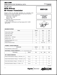 datasheet for MRF428 by M/A-COM - manufacturer of RF