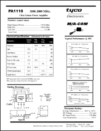 datasheet for PA1110 by M/A-COM - manufacturer of RF