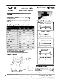 datasheet for PA1137 by M/A-COM - manufacturer of RF