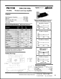 datasheet for PA1138 by M/A-COM - manufacturer of RF