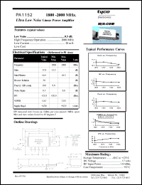 datasheet for PA1152 by M/A-COM - manufacturer of RF