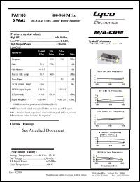 datasheet for PA1186 by M/A-COM - manufacturer of RF