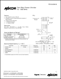 datasheet for PD10-0040-S by M/A-COM - manufacturer of RF