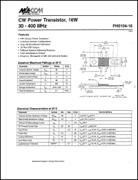 datasheet for PH0104-16 by M/A-COM - manufacturer of RF
