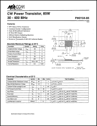 datasheet for PH0104-85 by M/A-COM - manufacturer of RF