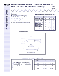 datasheet for PH1090-700B by M/A-COM - manufacturer of RF