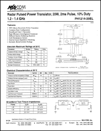 datasheet for PH1214-20EL by M/A-COM - manufacturer of RF