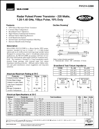datasheet for PH1214-220M by M/A-COM - manufacturer of RF