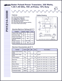 datasheet for PH1214-300M by M/A-COM - manufacturer of RF